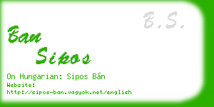 ban sipos business card